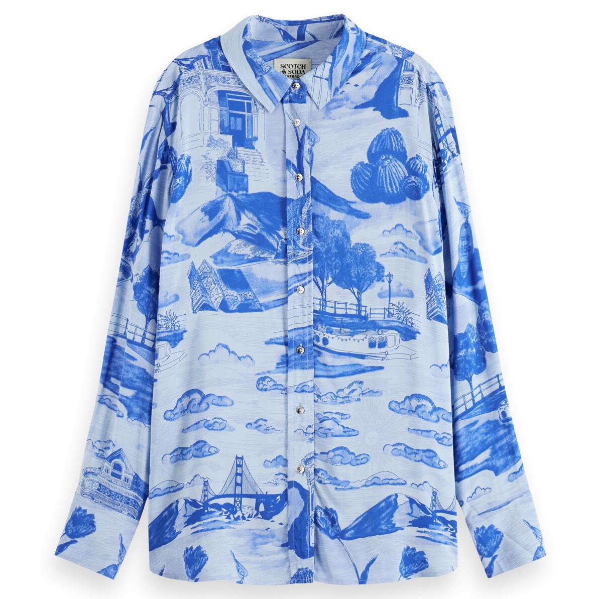 Scotch & Soda Viscose Printed Relaxed Fit Shirt